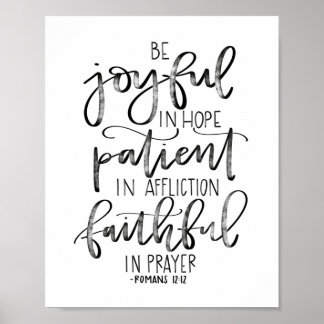 Be Joyful in Hope - Romans 12:12 - Poster Lettered