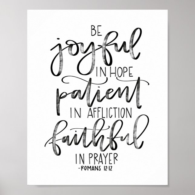 Be Joyful in Hope - Romans 12:12 - Poster Lettered (Devant)