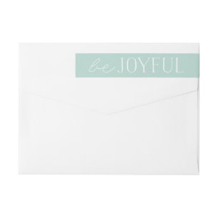 Be Joyful   Mint and White Holiday Wrap Around Label