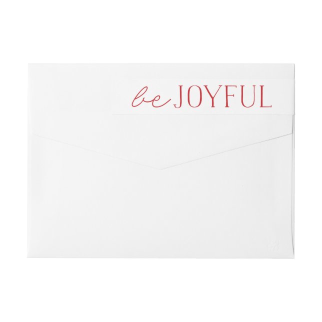Be Joyful | Red and White Holiday Wrap Around Label (Back)