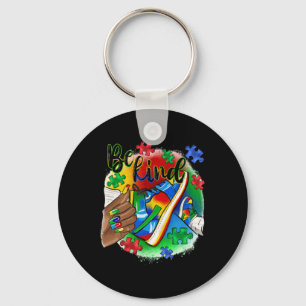 Be Kind Afro Sneaker Autism Awareness Day Support Keychain