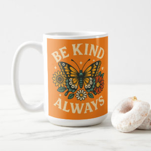 Be Kind Always Butterfly Design Coffee Mug