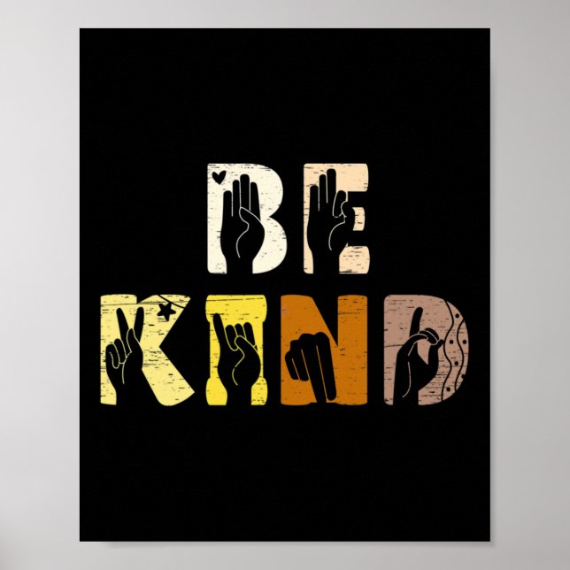 Be Kind Asl Hand Sign Interpreter Sign Language  (Front)