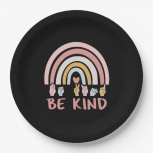 Be Kind ASL III - American Sign Language Paper Plate