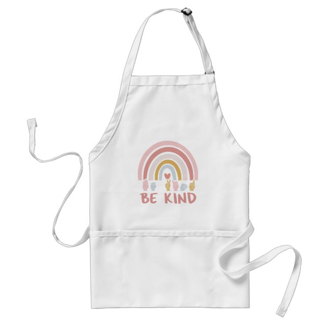 Be Kind ASL III - American Sign Language Standard Apron (Front)