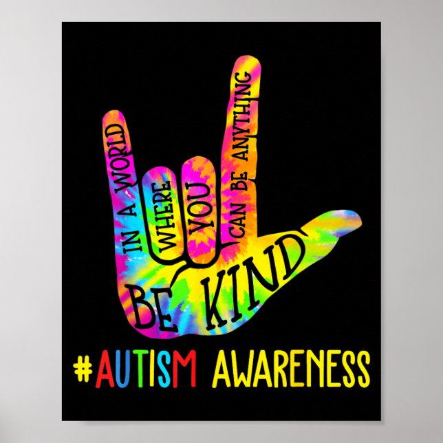 Be Kind Asl Love Sign Language Hand Au Awareness (Front)