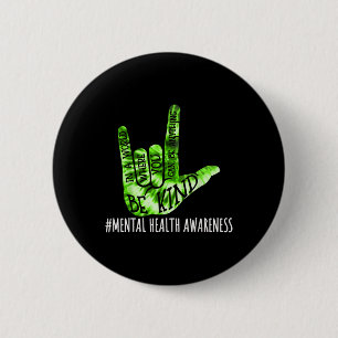 Be Kind Asl Love Sign Language Hand Mental Health 2 Inch Round Button