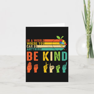 Be Kind Asl Sign Language Hand Autism Awareness Ki Card