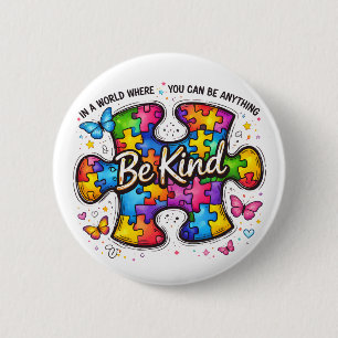 Be Kind Autism Awareness 2 Inch Round Button