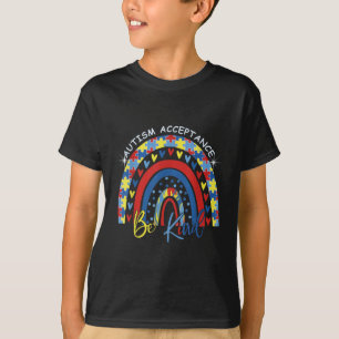 Be Kind Autism Awareness Acceptance Rainbow Choose T-Shirt