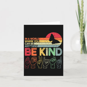 Be Kind Autism Awareness Asl Mom Teacher Kindness Card