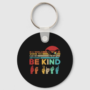 Be Kind Autism Awareness Asl Mom Teacher Kindness Keychain