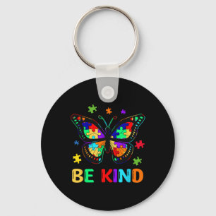 Be Kind Autism Awareness Butterfly Piece Puzzle Wo Keychain