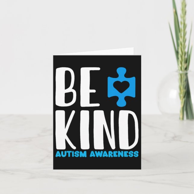 Be Kind Autism Awareness  Card (Front)