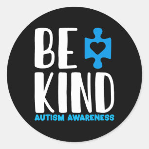 Be Kind Autism Awareness Classic Round Sticker