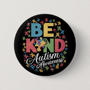 Be Kind Autism Awareness Colourful Design 2 Inch Round Button
