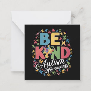 Be Kind Autism Awareness Colourful Design Card
