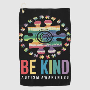 Be Kind Autism Awareness Colourful Design Golf Towel