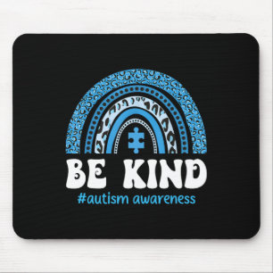Be Kind Autism Awareness Cute Puzzle Rainbow Choos Mouse Pad