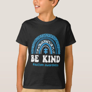 Be Kind Autism Awareness Cute Puzzle Rainbow Choos T-Shirt