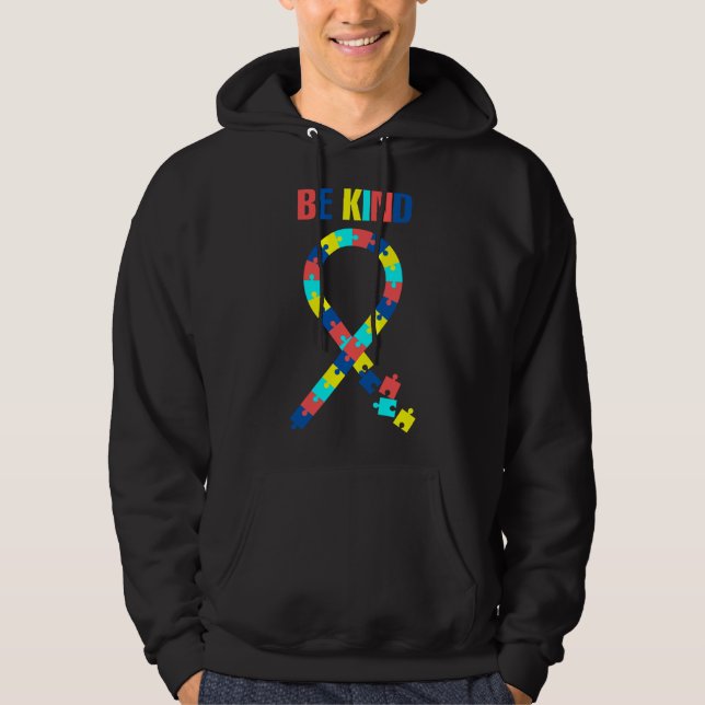 Be Kind Autism Awareness For World Autism Awarenes Hoodie (Front)