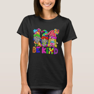 Be Kind Autism Awareness Gnomes Fighter Puzzle Kid T-Shirt