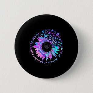 Be Kind Autism Awareness Kindness Sunflower Tie Dy 2 Inch Round Button