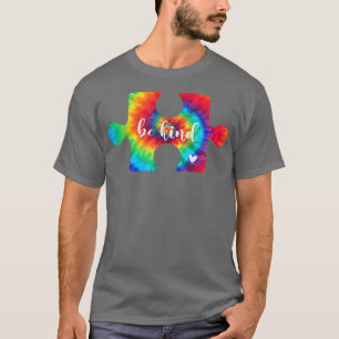 Be Kind Autism Awareness Kindness Tie Dye Mom Dad T-Shirt