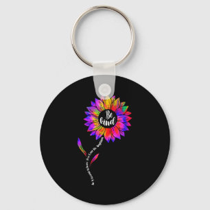 Be kind autism awareness kindness tie dye sunflowe keychain