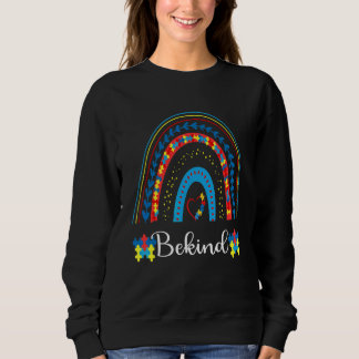 Be Kind Autism Awareness Leopard Rainbow Acceptanc Sweatshirt