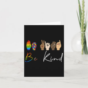 Be Kind Autism Awareness Lgbt Pride Kindness Women Card