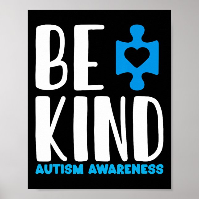 Be Kind Autism Awareness  Poster (Front)