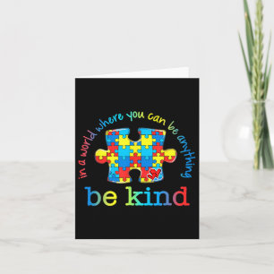 Be Kind Autism Awareness Puzzle Rainbow Choose Kin Card