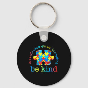 Be Kind Autism Awareness Puzzle Rainbow Choose Kin Keychain
