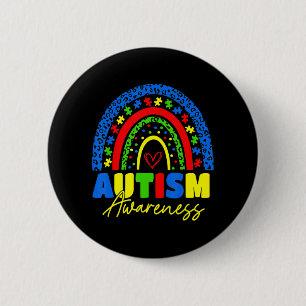 Be Kind Autism Awareness  Rainbow Leopard Women Ki 2 Inch Round Button