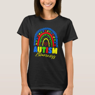 Be Kind Autism Awareness Rainbow Leopard Women Ki T-Shirt