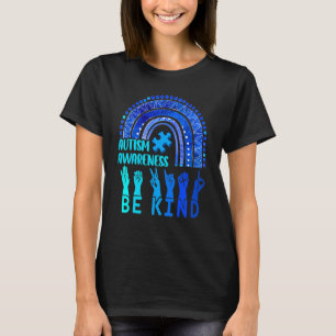 Be Kind Autism Awareness Rainbow Trendy Women Girl T-Shirt