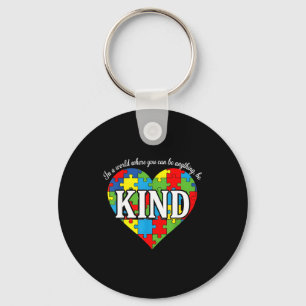 Be kind autism awareness shirt - cute puzzle heart keychain