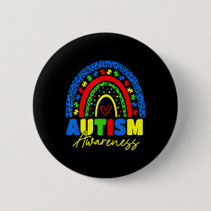 Be Kind Autism Awareness Shirt Rainbow Leopard Wom 2 Inch Round Button