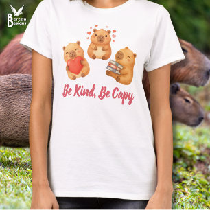 BE KIND BE CAPY Cute Watercolor Capybara T-Shirt