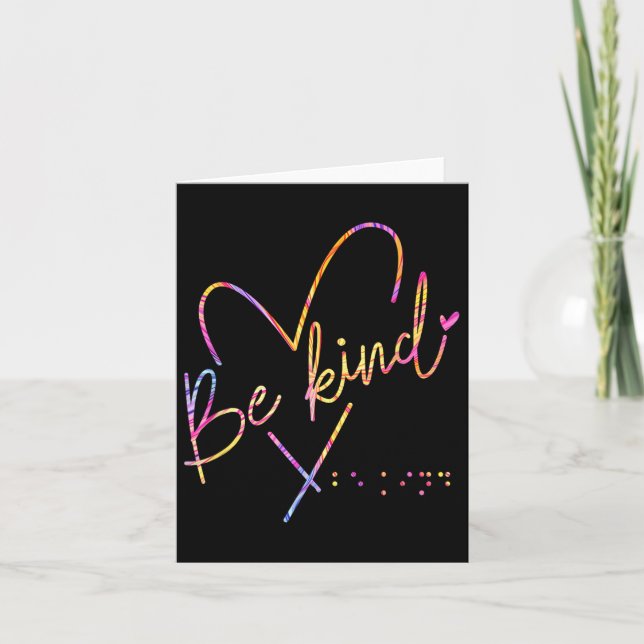 Be Kind Blind Awareness Braille  Card (Front)
