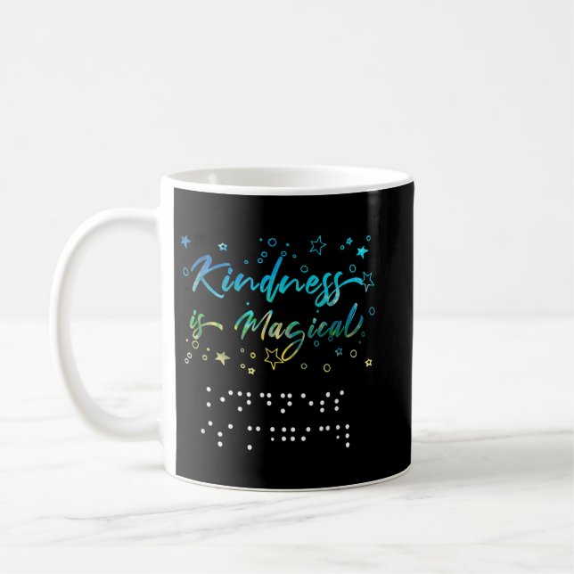Be Kind Blind Awareness braille      Coffee Mug (Left)
