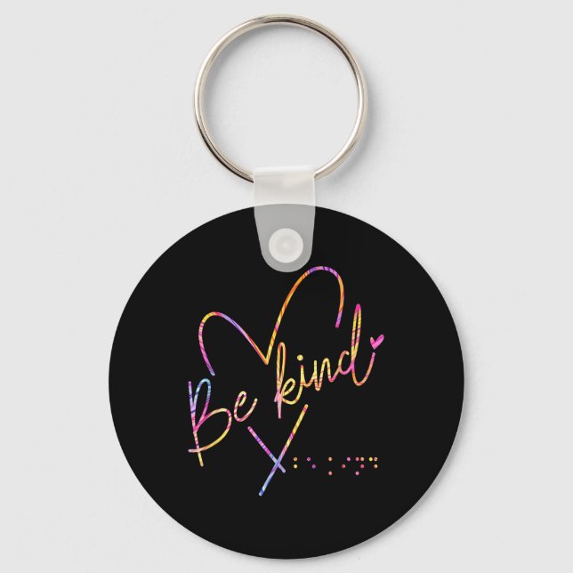 Be Kind Blind Awareness Braille  Keychain (Front)