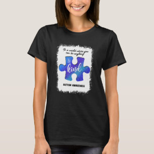 Be Kind Blue Puzzle Piece Autism Awareness Mom Wom T-Shirt