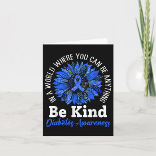 Be Kind Blue Ribbon Sunflower T1d Type 1 Diabetes Card
