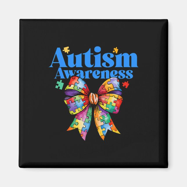 Be Kind Bow Autism Awareness Autism Support Love  Magnet (Front)