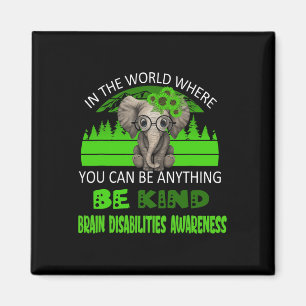 Be Kind Brain Disabilities Awareness Elephant Retr Magnet