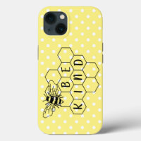 Be Kind Bumble Bee Yellow Polka Dot Case-Mate iPho