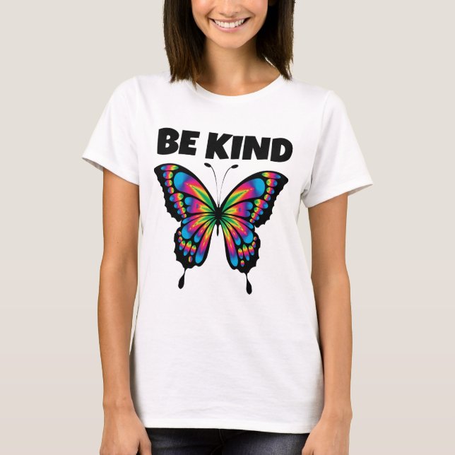 BE KIND BUTTERFLY LADIES  T-SHIRT  (Front)