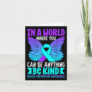 Be Kind Butterfly Teal Purple Ribbon Suicide Preve Card